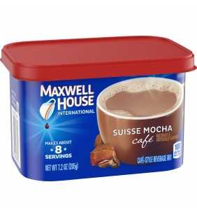 Maxwell House International Suisse Mocha Cafe Beverage Mix, Caffeinated, 7.2 oz Can