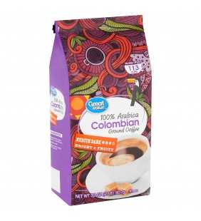 Great Value 100% Arabica Colombian Medium Dark Ground Coffee, 32 oz
