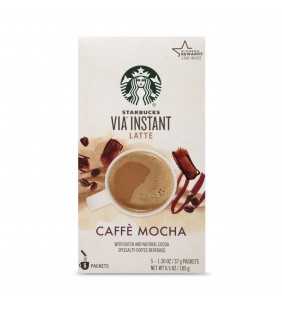 Starbucks VIA Instant Coffee Flavored Packets — Caffè Mocha Latte — 1 box (5 packets)