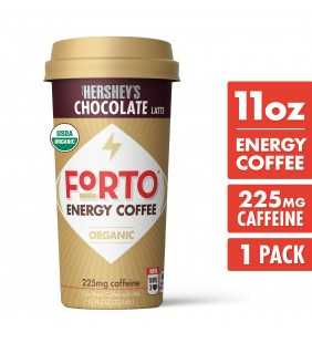 Forto Hershey's Chocolate Latte Ready-To-Drink Coffee 225mg Caffeine, 11 fl oz Cups, 6 Pack