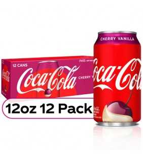 Coca-Cola Soda, Cherry Vanilla, 12 Fl Oz, 12 Count