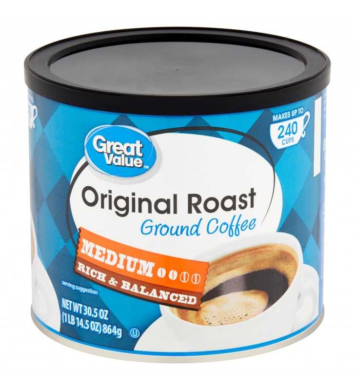 Great Value Original Roast Medium Ground Coffee, 30.5 oz