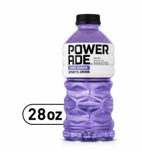 POWERADE Zero Grape, ION4 Electrolyte Enhanced Fruit Flavored Zero Sugar Zero Calorie Sports Drink w/ Vitamins B3, B6, and B12, 