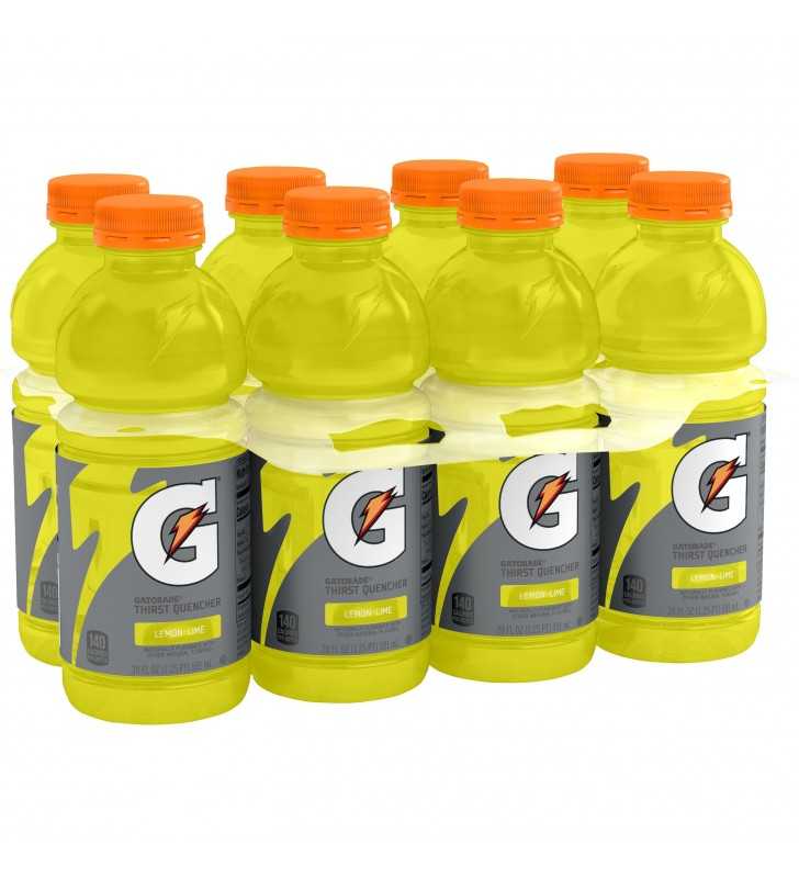 (8 Count) Gatorade Thirst Quencher Sports Drink, Lemon Lime, 20 fl oz