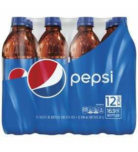 Pepsi Soda, 16.9 oz Bottles, 12 Count