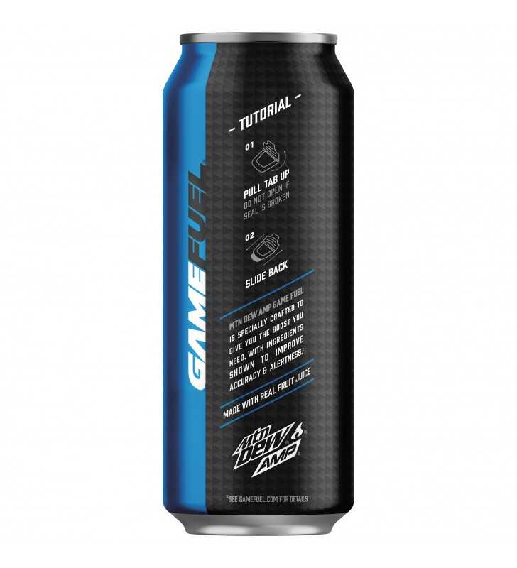 MTN DEW AMP GAME FUEL, Charged Berry Blast, 16 oz Can
